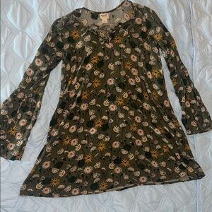 Mossimo Supply Co Yellow Orange Bell Sleeve Sundress